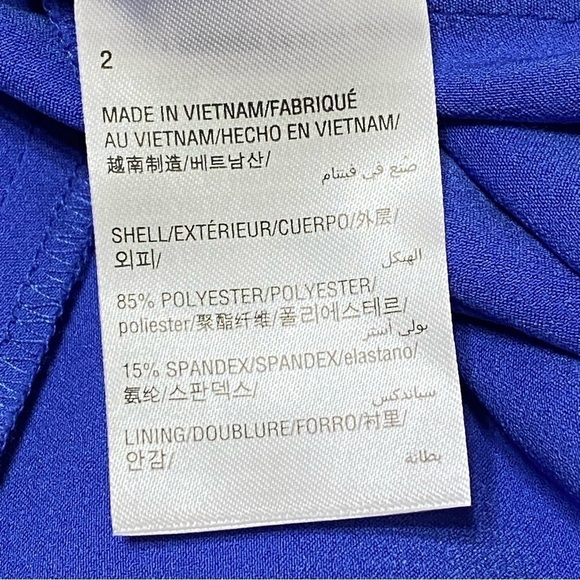 Bar III Cobalt Blue Fit & Flare V-Neck Dress NWT Size 2 Y2K 90s Style - Picture 6 of 7